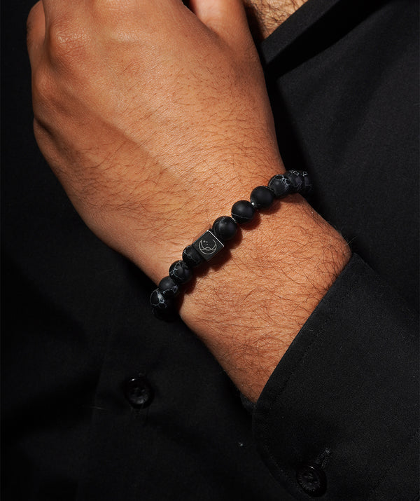 Black Turquoise Stone Beads Bracelet