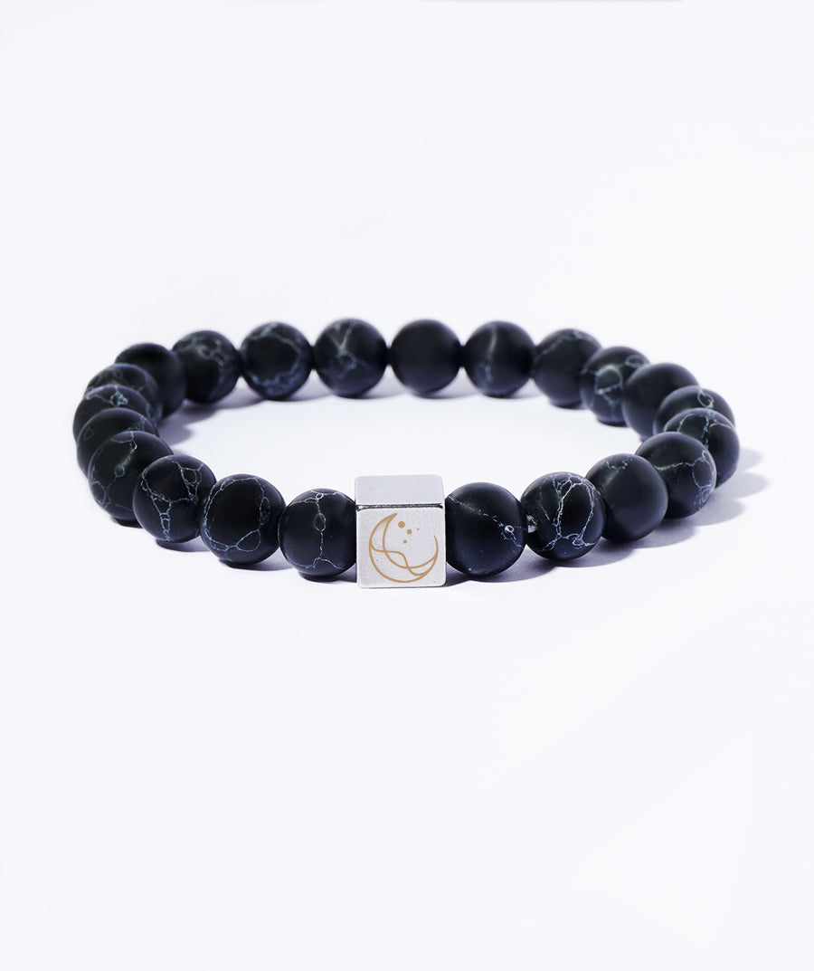 Black Turquoise Stone Beads Bracelet