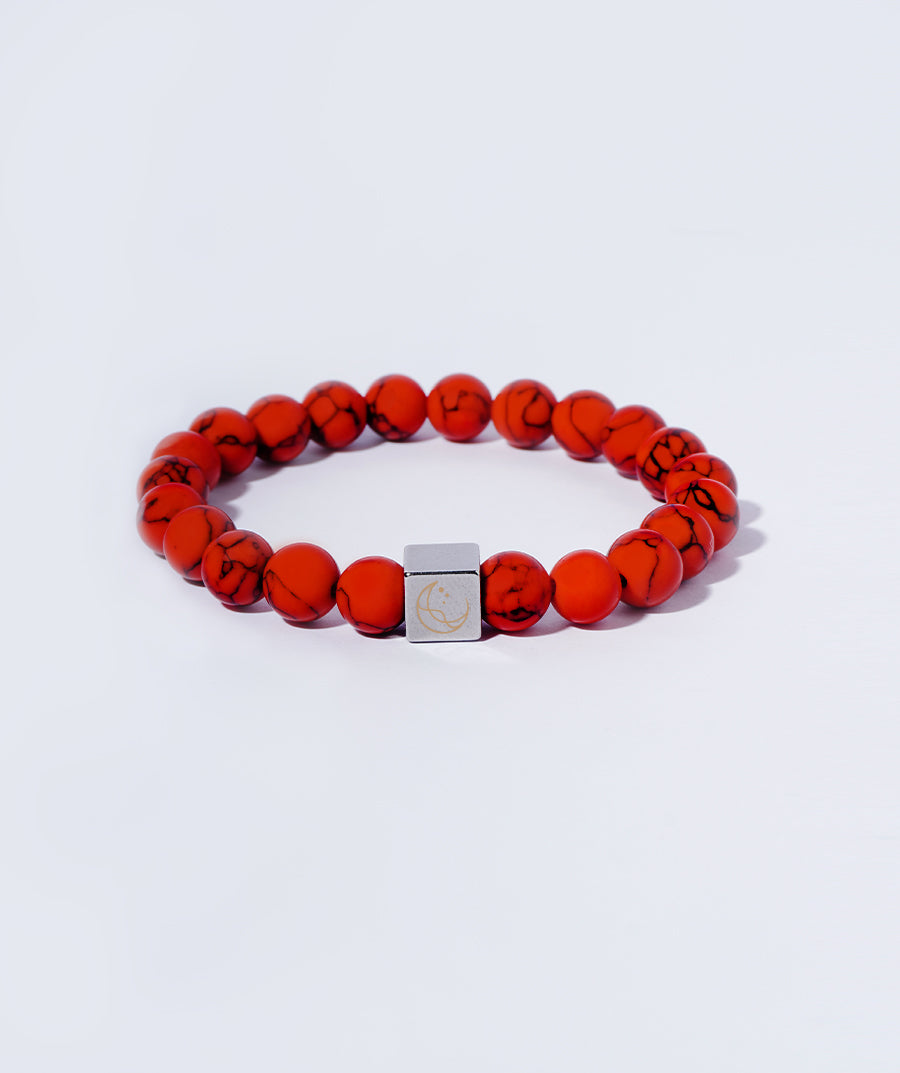 Red Turquoise Stone Beads Bracelet