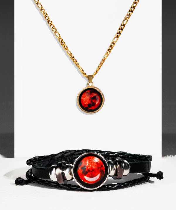 Bundle of Red Brace + Red Pendant