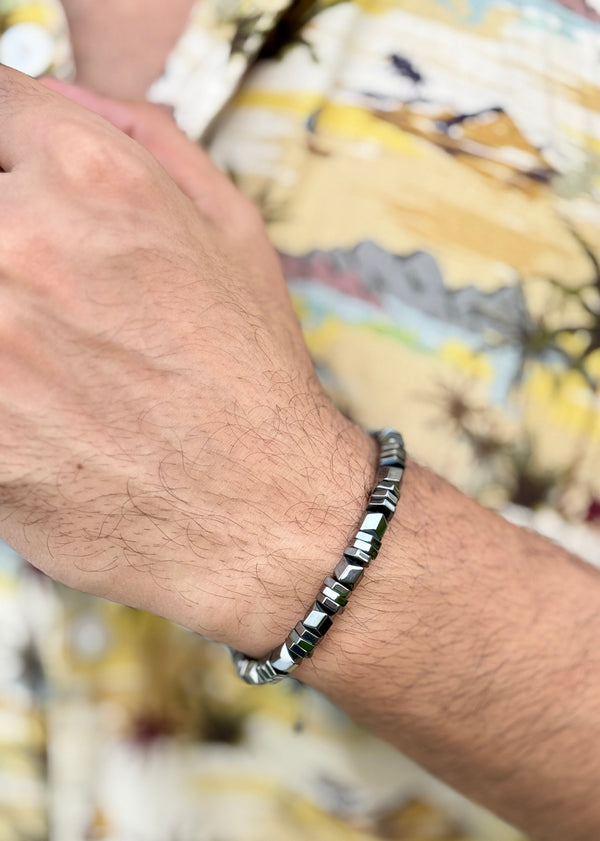 Metallic Hexagon Beads Bracelet
