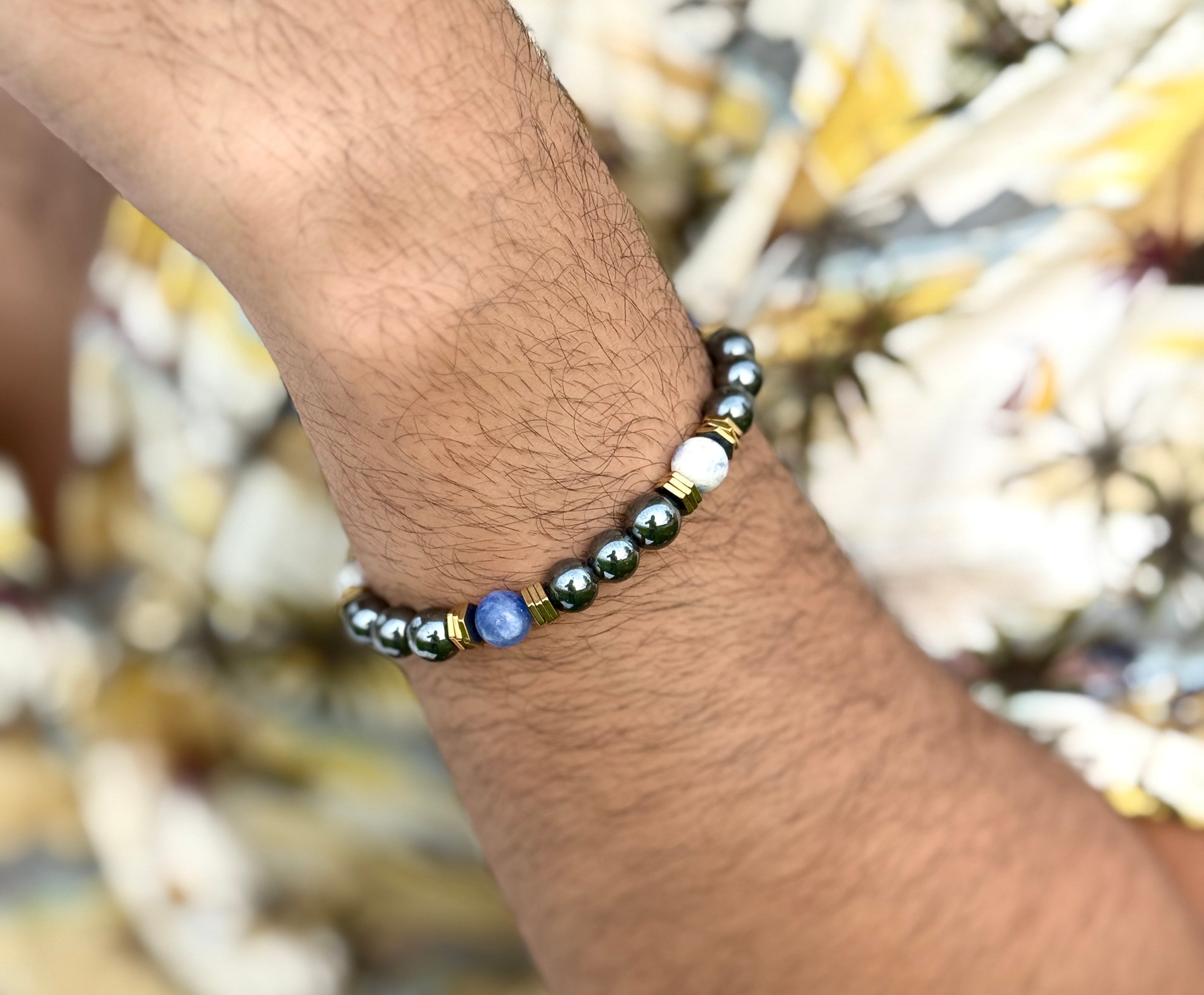Metallic Round Beads Bracelet