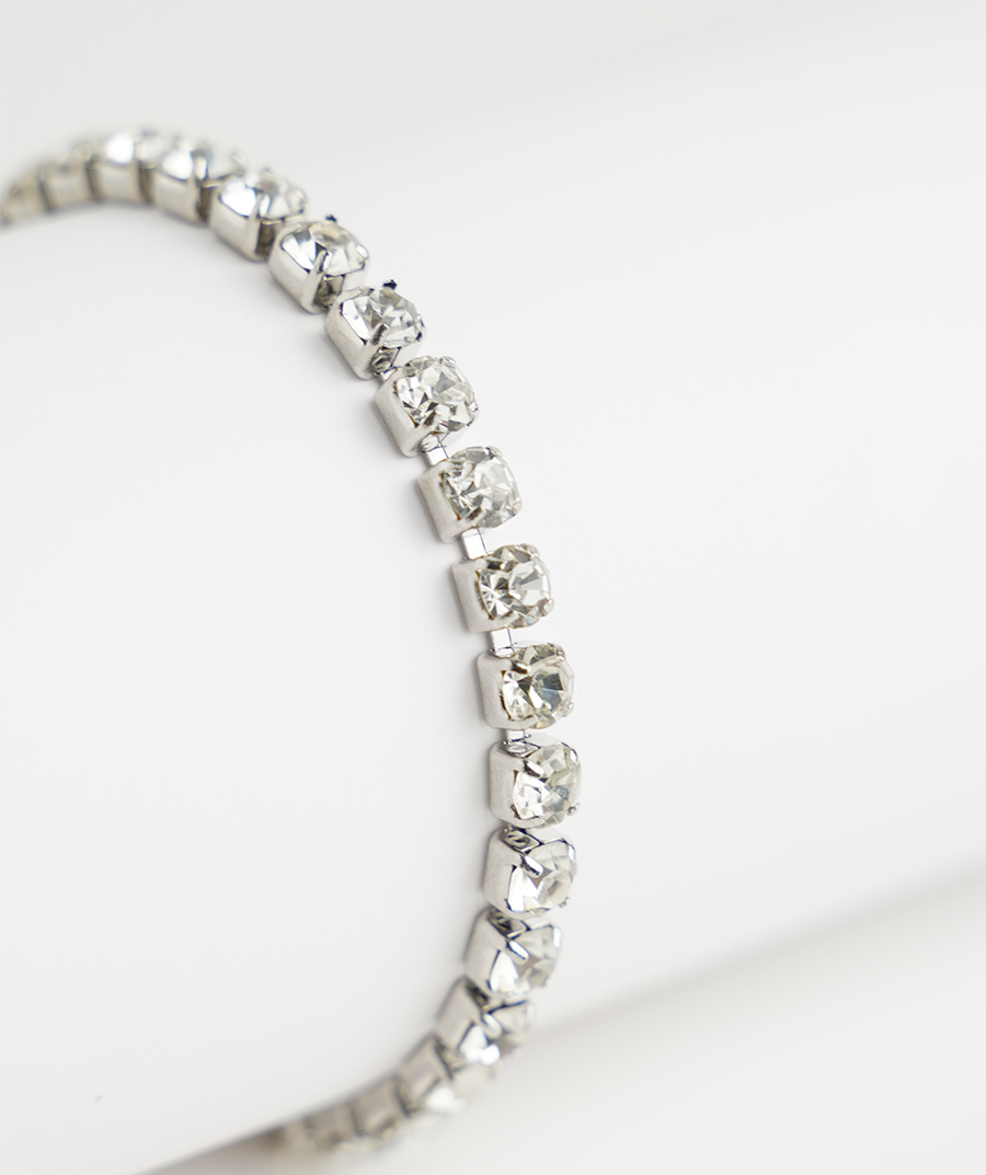 Tennis Bracelet- silver-white